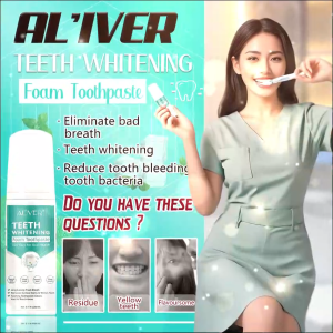 ALIVER Pasta Gigi Pemutih Cepat Alami - Hilangkan Bau Mulut Gigi Putih Instan Kurangi Pendarahan Gusi Lawan Bakteri Aman untuk Gigi Sensitif Rasa Mint Segar