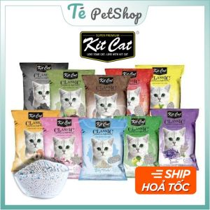 Cát vệ sinh cho mèo KitCat siêu vón 10L/7kg cát đất sét cao cấp ít bụi vón nhanh