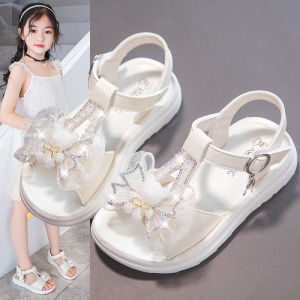 ZEEMIN Girls sandals princess shoes 2025 summer new foreign style bow soft sole online childrens beach shoes comfortable