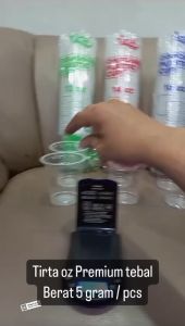 gelas oz plastik merk Tirta tebal datar 12 14 16 oz isi 50 pcs berat +- 5 gram/pcs isi 50 pcs bisa utk di print sablon pop ice teh solo