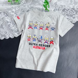 Pure Cotton Short Sleeve round Neck Baby T-Shirt for Boys Cartoon Anime Summer Breathable Comfortable Skin-Friendly Kids Top