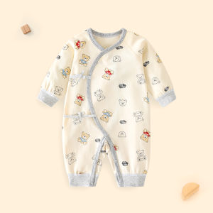 Newborn Clothes Spring and Autumn Jumpsuit Long Sleeves Baby Girl Floral Full Moon Romper Newborn Baby Spring Gown