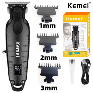Kemei | Máy Cắt Tóc Không Dây KEMEI KM-2293 Cho Nam Máy Cắt Tóc Chuyên Nghiệp Cho Thợ Cạo Với Màn Hình LED Lưỡi Dao Bằng Thép Không Gỉ Có Thể Sạc Lại
