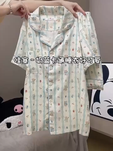 Đồ ngủ Kiểu nữ Bông mây Mẫu mới mùa hè Quần short ngắn tay Bộ đồ mặc nhà nữ hoạt hình dễ thương ngọt ngào