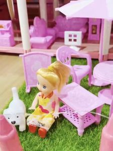 Doll House With Led Light And Dolls .DIY Doll House Gifts Dream Villa For 3D Play Set Kids Baby Toys Pink Princess Dream Castle LED light For Birthday Gifts Holiday Gift. New Arrival