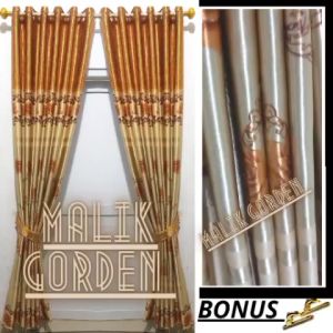 Gorden Bunga Elegan Ruang Terbuka Microfiber Tebal dengan Pemberat - Bonus Tambat