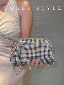 UGALS |Shiny Rhinestone Cloud Shape Clutch  Handbag