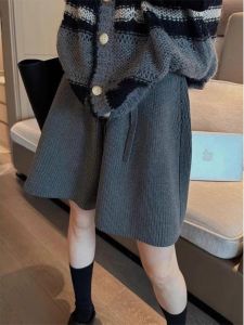 Slimming High Waist Knit Culottes Shorts