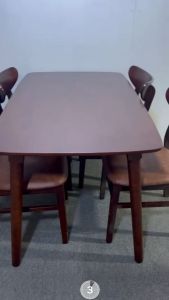 Bàn ăn 4 ghế mango gỗ tự nhiên ghế lót niệm da chắc chắn