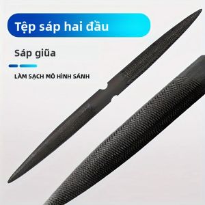 Dũa Sáp Hai Đầu 8 Inch Dùng Làm Đồ Trang Sức - Dụng Cụ Điêu Khắc Kim Loại Chuyên Nghiệp Hình Bán Nguyệt Và Phẳng Dùng Cho Thủ Công