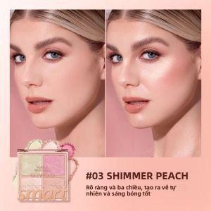 O.TWO.O Highlighter Blush Makeup Palette 3 Trong 1 Contour Bronzer Lâu Trôi Không Thấm Nước Lung Linh Làm Sáng Da Mỹ Phẩm Trang Điểm