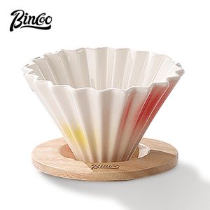 BINCOO ชุดที่ดริปกาแฟชงกาแฟด้วยมือแบบถ้วยกรองกาแฟขาตั้งเซรามิคเครื่องมือเทกาแฟ