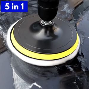 5 in 1 Car Polishing 4 " Pad Buffing Waxing Wool Plat Wave 4 Pad Polish Sponge Cutting Polishing Finishing Pad Car Care
