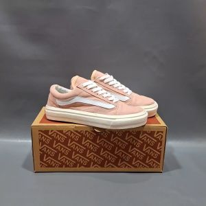 SEPATU VANS21 OLD SKOOL VAULT OG PEACH LIST PUTIH KANVAS 36-43