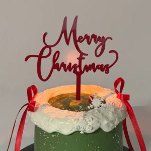 3PCS Christmas-themed cake decorations top decorations for Christmas and New Year cakes (red) party decorations