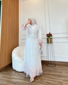 Gamis tutu brukat lebaran kondangan