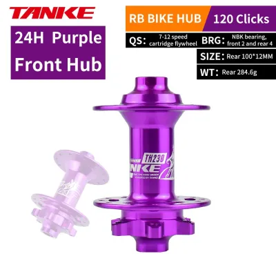 TANKE Road Folding Bike Hub Front Rear 24H Disc Brake 4 NBK Bearings TH230 Thru Axle 100x12/142x12MM Fit 8-12 Speed Bicycle Part