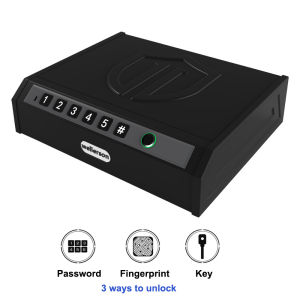 Quick-Access Fingerprint/Password/Key 3-Ways Unlock Steel Security Safe for Cash Valuables Jewelry Car Office Home Safe Box