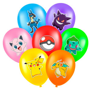 28 Pcs Pokemon Party Balloons Pokemon Birthday Balloons Pikachu Latex Balloons for Pokemon Birthday Party Decorations Supplies
