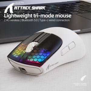 Attack Shark X5 Wireless Gaming Mouse 49g Lightweight PAW3212 Sensor Tri-Mode for PC/Mac/Windows
