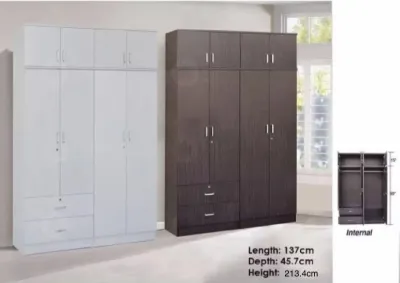 ASTAR 10 Door Wardrobe Cabinet in walnut Dark and limewash light with TOP (READY STOCK) FREE INSTALLATION!!