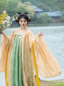 Original Hanfu Womens Tang Style Chest-Length One-Piece Skirt Lightweight Spring Summer Polyester Fiber Slimming New Model