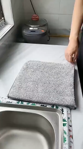 Bamboo Charcoal Fiber Kitchen Towel Wet Dry Cleaning Soft and Simple Super Absorbent Kitchen