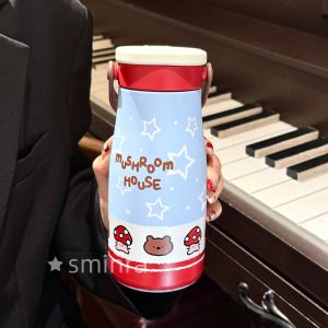 Cốc Nước Giữ Nhiệt Dễ Thương Bằng Gốm 600ml Có Ống Hút Ngăn Đựng Trà Cốc Đi Học Cốc Đựng Nước Cốc Đựng Thức Uống