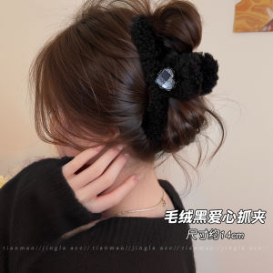 กิ๊บติดผมขนแกะสีแดง ขนาดใหญ่ สำหรับผู้หญิง 2025 ใหม่ คลิปสีฟ้า คลิปผมแบบสัตว์ทะเลลิง คลิปผมแบบหางฉลาม คลิปผมแบบหางม้า คลิปผมแบบหางม้า