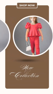 CHW TALLY Formal Outfit for Kids: A Puff Sleeve Pleated Blouse Pair with Trouser Pants in Cotton Linen
