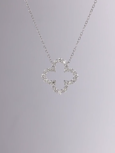 Lore Jewellery - Kalung Moissanite Lapis Emas 18K - Clover Oxalis Silver / Rose Gold Moissanite Necklace [After Sales Warranty]