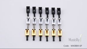 Set Guitar Bridge Saddles Black/Silver Flat String Bridge Saddle Tremolo Trem Bridge