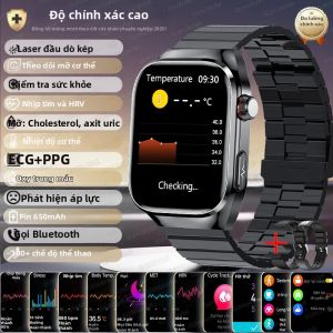 AI Laser Chẩn Đoán Sức Khỏe Đồng Hồ Thông Minh Nam ECG + PPG Lipid Trong Máu Axit Uric Nhịp Tim Huyết Áp Thể Thao HD Gọi Điện Vòng Đeo Tay