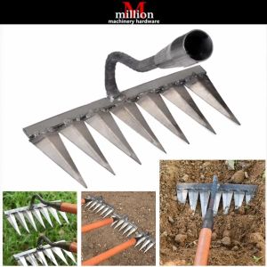 Garden Weeding Hoe Rake Farm Tool Weeding Scarifier Artifact Agricultural Tools Tooth Nail Harrow Metal Harrowing tool Cangkul Rumput