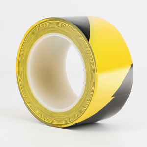 Durable Waterproof PVC Yellow and Black Warning Tape for Construction Sites and Warehouses High-Visibility Adhesive Tape
