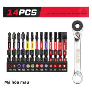 Bộ Cờ Lê Mini Geinxurn Với Bộ Mũi Vặn Vít Có Mã Màu Bộ Tua Vít Thép Hai Đầu Dùng Cho Các Kích Thước Đầu Vít DIY PH/PZ/TORX/HEX/SL