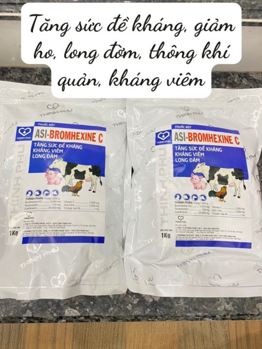 [THÚ Y] 1kg BROMHEXINE C tăng sức đề kháng, long đờm dùng cho trâu bò ...