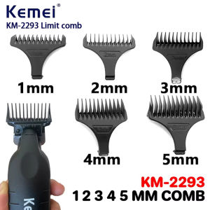 Kemei | Kemei Hair Trimmer Limit Comb Universal Black Guards Hairdresser Hair Cutting Guide for KM-2293 KM-2299 1 2 3 4 5mm Comb 4pcs oi