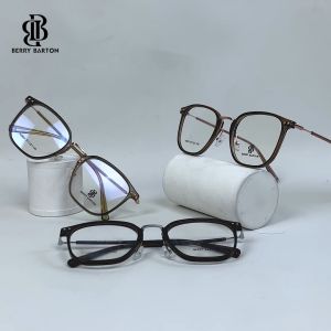 Berrybarton Kacamata Kotak Lensa Anti Radiasi Blueray Photocromic Kacamata Minus Bahan Metal PC Pria Wanita 2651