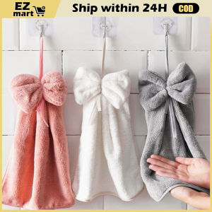 Cute Hand Towels Bathroom Towels with Hanging Loop Microfiber Coral Fleece Absorbent for Kitchen Bathroom Bedroom