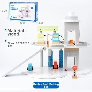 Multi-story Variable Track Car Park Toy with Wash Station