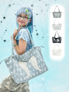 LOLA DESIGN | Dots Y2K Embroidery Large Capacity Lightweight Tote Bag