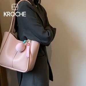 Kroche - [Free Gantungan] Bonnie Tote Bag & Pouch Wanita Polos Untuk Kuliah Kerja Gaya Casual