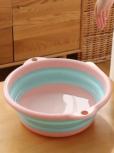 กะละมังซิลิโคนอเนกประสงค์ กะละมังพับได้ กะละมัง กะละมังล้างผัก ซักผ้า ตั้งแคมป์ แบบพกพาสะดวก สีสันสดใสG2984