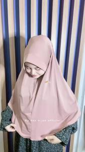 Bergo Hamidah Size Jumbo XL Kerudung Jumbo Berlabel Pin Akrilik Jilbab Bahan Jersey Tebal Daily