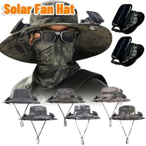 Sunscreen Fisherman Hat Solar Fan Cap Portable Solar Charging Cap with 2 Fan Suitable For Summer Outdoor Camping Fishing Hiking