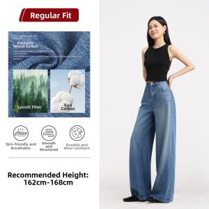 HIPPIE MISS | Customized Height Hippie Girl Style Blue Wide Leg Jeans Pants