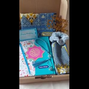 Hampers Al Quran Set Box Muslim FREE Custom Nama Ukuran A5 BLUE SERIES