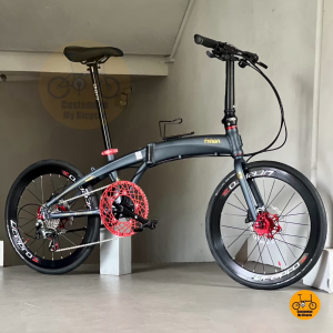 🔹 Fnhon Tornado 22 Inch Folding Bike Dark Teal Blue Red Shimano 10 Tiagra Litepro Hollowtech Crank SCHWALBE Tyres MRT Friendly Compact Folding Bike Foldable Bicycle Liaoge Birdy City