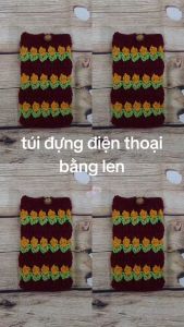 Túi đựng điện thoại bằng len xinh xắn dễ thương